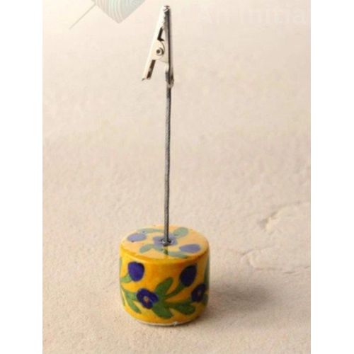 Handcrafted Blue Pottery Card Holder