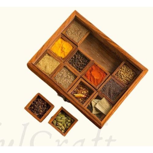 Handcrafted Wooden Spice Box