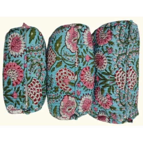 Handmade Cotton Vanity Pouch Set