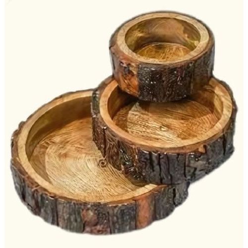 Rustic Wooden Serving Tray Set