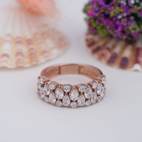 Elegant Multi Stone Pear Shape Stacking Ring