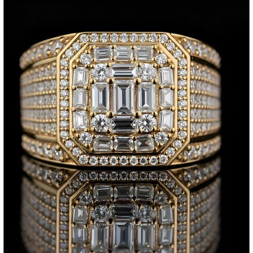 Luxury Iced Out Diamond Statement Ring