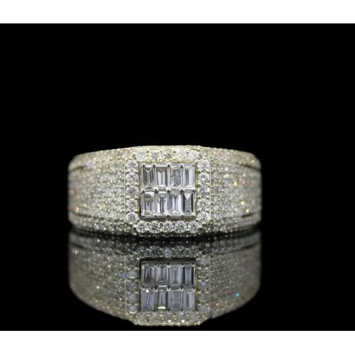Mens Baguette Cut Diamond Statement Ring