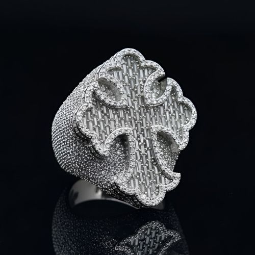 Men Iced out Cross Diamond Ring
