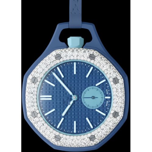 Premium Blue Dial Iced Out Diamond Watch for Men