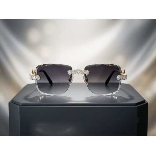Premium Diamond-Studded Rimless Sunglasses for Men & Women