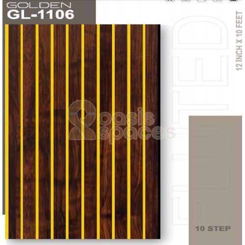 10 Inch Golden Line PVC Fluted Wall Panel