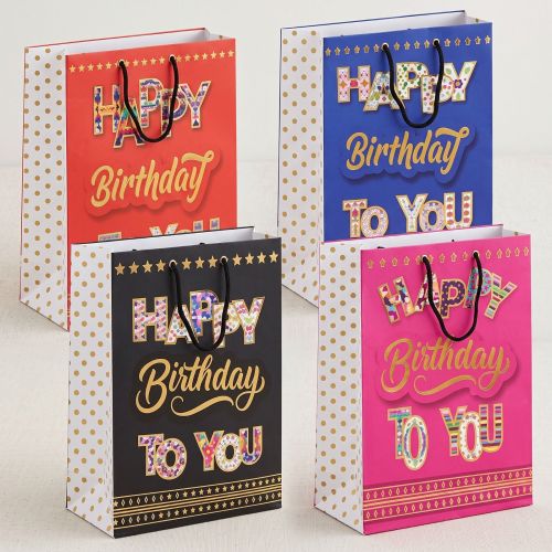 9X7X4 Inch Set of 10 Birthday Wish Paper Bags
