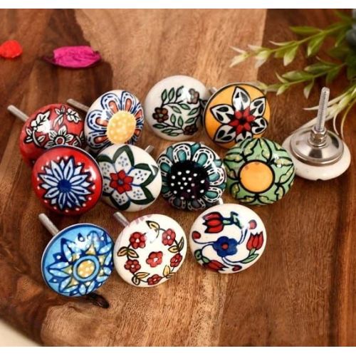 1 Inch Colorful Handmade Ceramic Drawer Knobs