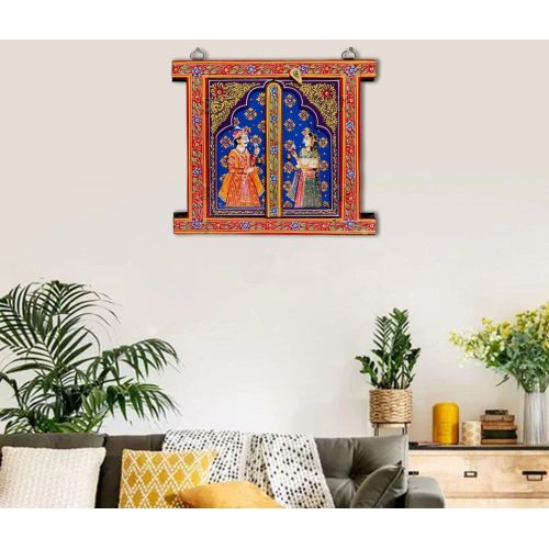 premium wooden mughal art wall hanging