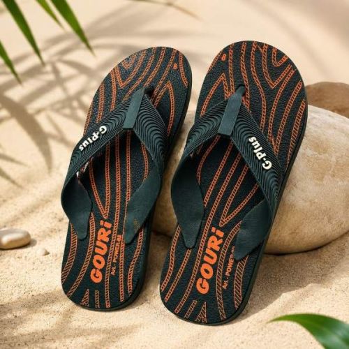 Mens Dark Green PVC Flip Flop Slipper