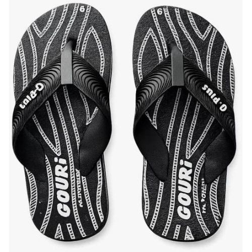Mens PVC Black Flip Flop Slipper
