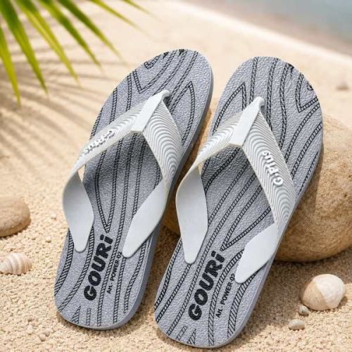 Mens PVC Grey Flip Flop Slipper