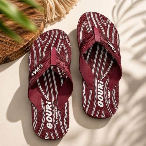 Mens PVC Maroon Flip Flop Slipper