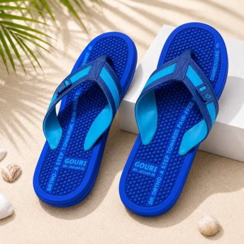 Mens Royal Blue Orthopedic Massage Flip Flop Slipper