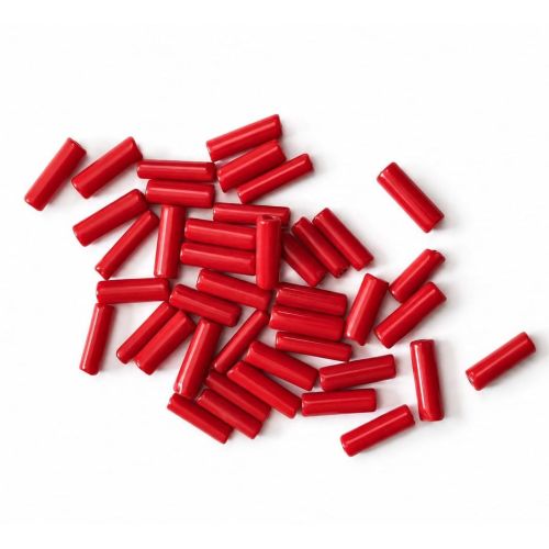Red Pipe Glass Beads
