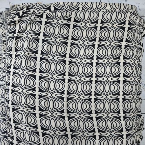 Black White Rayon Fabric