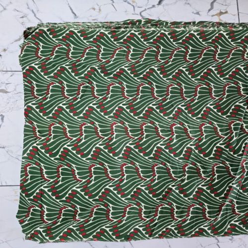Green Geometric Printed Rayon Fabric
