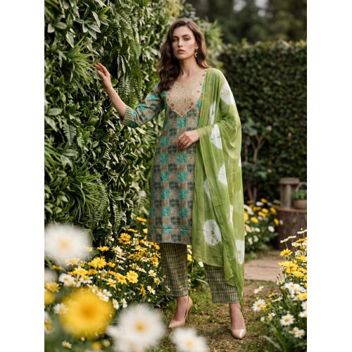 Premium Cotton Popcorn Kurti Set
