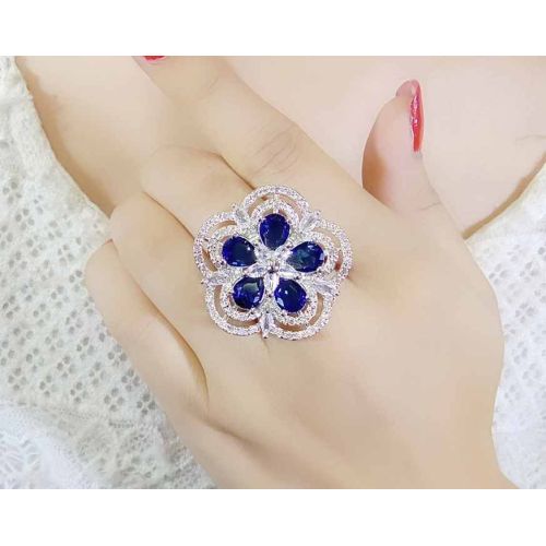 American Diamond Silver Ring