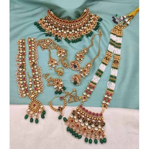 Artificial Brass Bridal Necklace Set