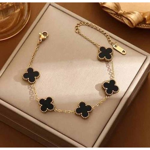 Black Lucky Clover Bracelet