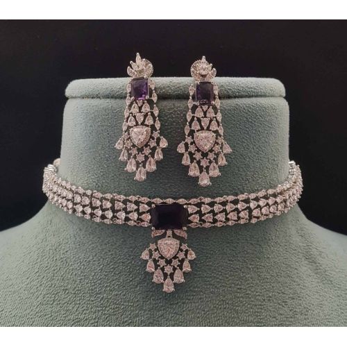 Designer AD Choker Necklace Set