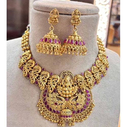 Gold Plated Temple Jewellery Set
