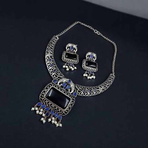 Oxidised Silver Necklace Set