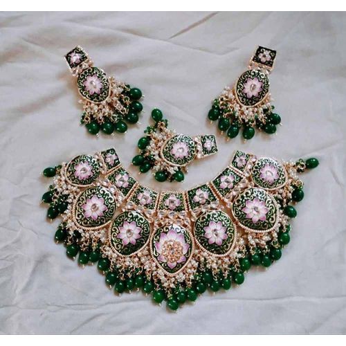 Wedding Wear Kundan Meenakari Necklace Set