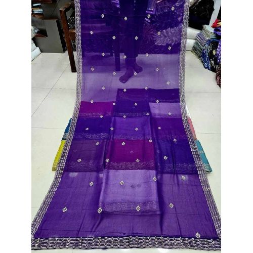 2.5m Star Georgette Bead Embroidered Dupatta