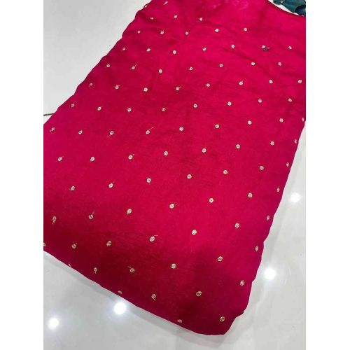 42 Inch Vichitra Shimmer Butti Fabric