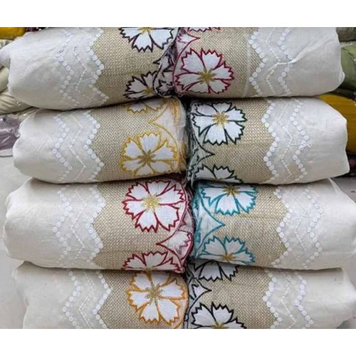 Cora Cotton Flower Daman Embroidery Fabric
