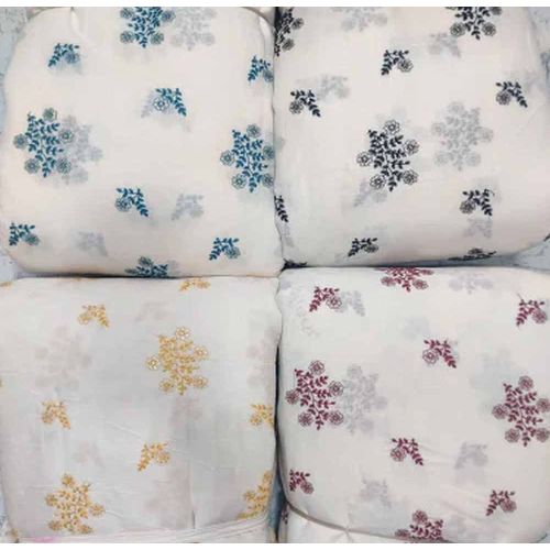 Designer Cora Cotton Embroidery Fabric