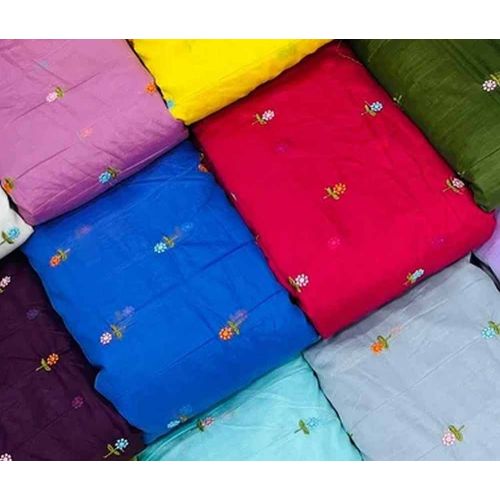 Mul Chanderi Butti Saree Embroidery Fabric