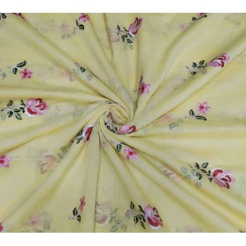 Mul Chanderi Ethnic Embroidery Dress Fabric