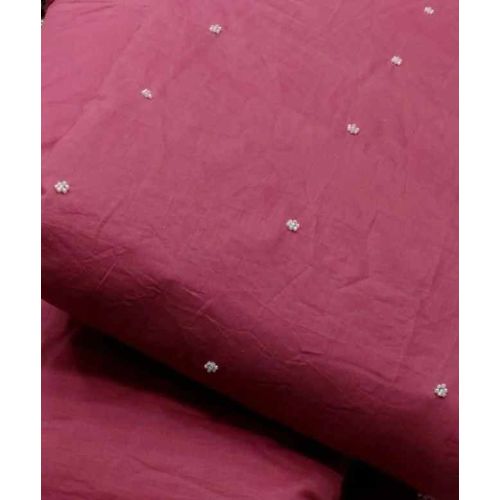 Mul Chanderi Original Pearl Beats Embroidery Fabric