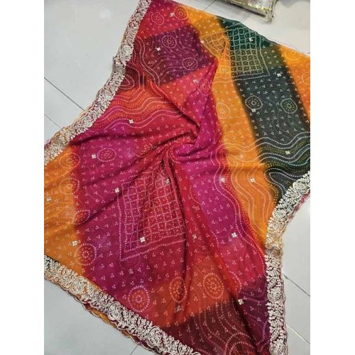 Pure Fox Bandhani Print Coding Vintage Dupatta