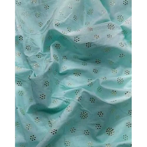 Pure Mercerise Cotton Mukesh Work Fabric