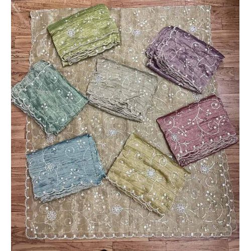 Salsa Crush Beads Zaal 4 Side Cutwork Dupatta