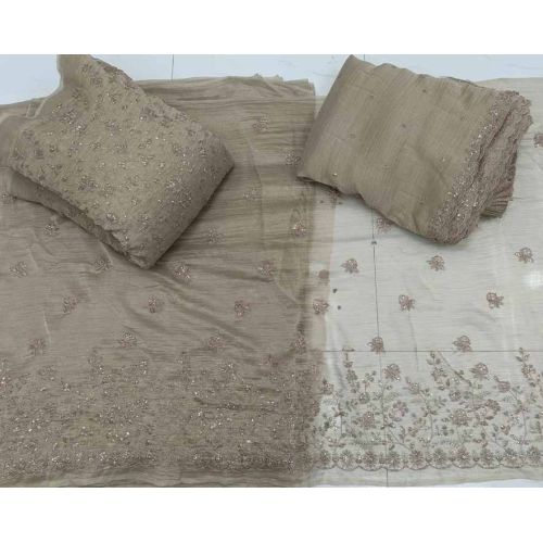 Salsa Crush Semi Beats Daman Zaal Dupatta Embroidery Fabric