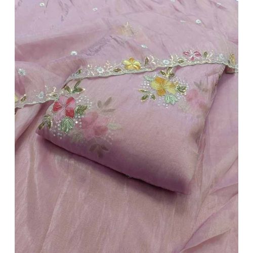 Salsa Original Beads Cutdana Brush Print Embroidery Fabric