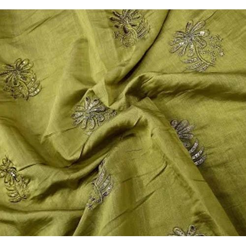 Soft Mul Chanderi Multi Thread Butta Embroidery Fabric