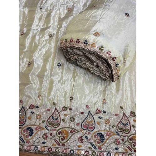 Tissue Shimmer Original Beats Cutdana Daman Embroidery Fabric