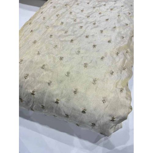 Tissue Shimmer Sequins Butti Embroidery Fabric