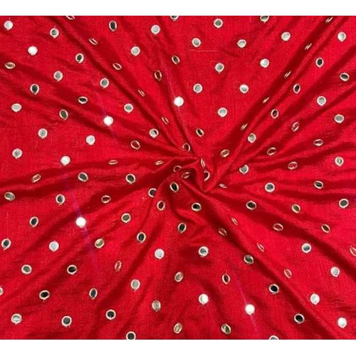 Vichitra Silk Sequins Butti Embroidery Fabric