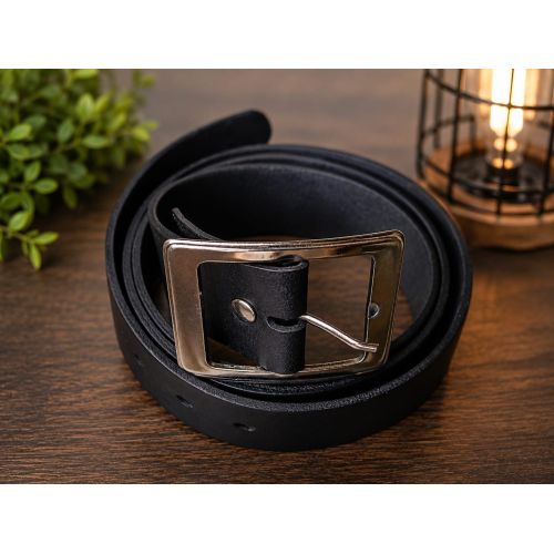 Black Mens Leather Belt