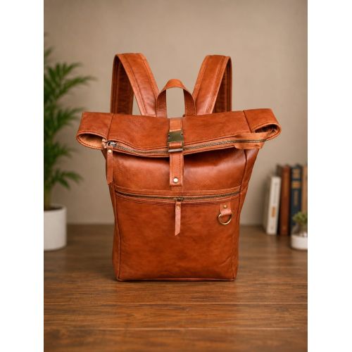 Brown Leather Backpack