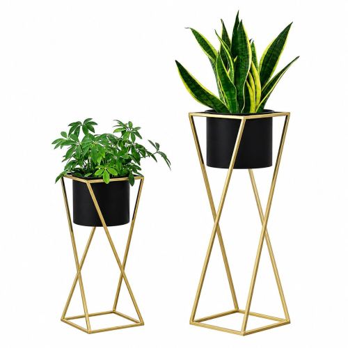 Gold Metal Plant Stand Set