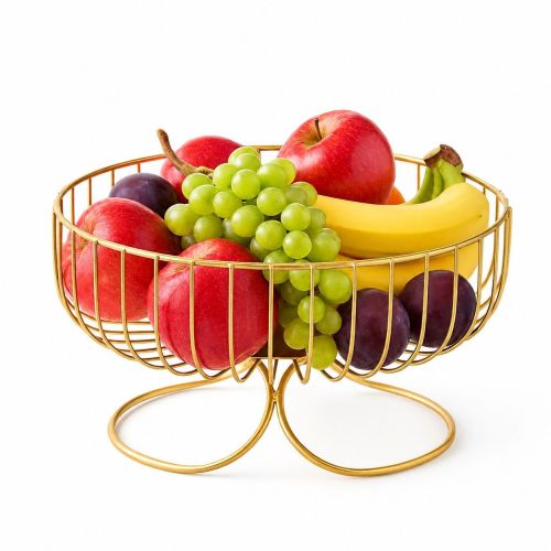 Golden Metal Fruit Basket